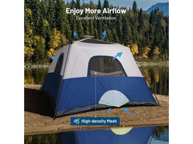 3/4 Person/6 Person Camping Tent Fast Cabin Tent with Instant Setup Tent, Weatherproof Tent Easy Quick Set Up & Pop Up in 60 Seconds with Rainfly...