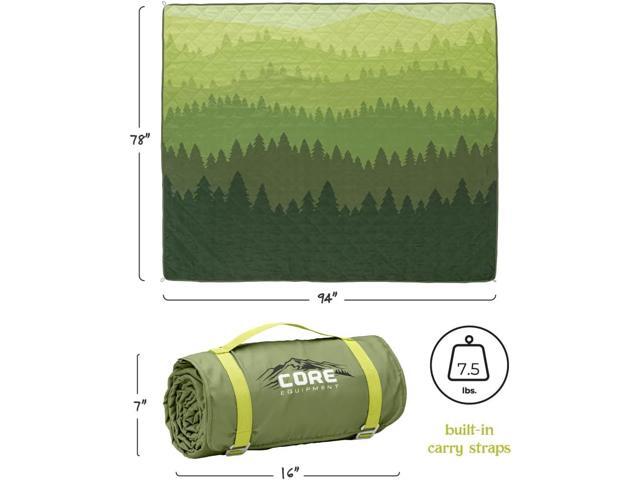 CORE Outdoor Weighted Blanket Packable Waterproof Picnic Blanket, Beach Mat, Tent Camping Rug, & Stadium Blanket Large Portable 94' x 78' Quilt...