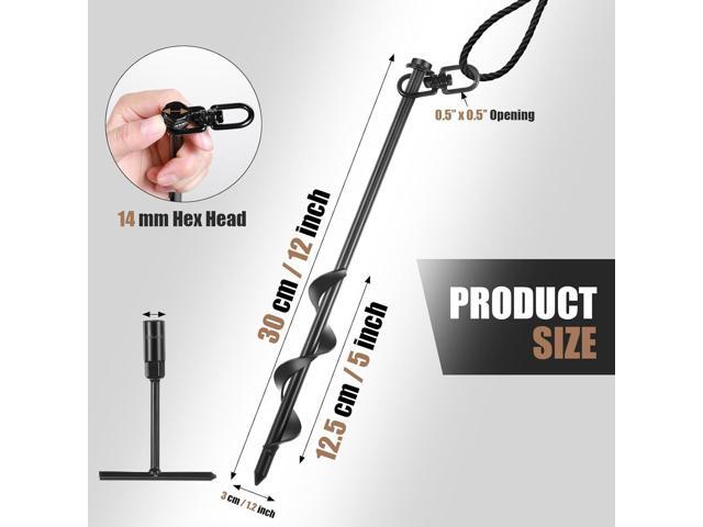 Reginary Ground Anchors Screw in Tent Stakes Heavy Duty Trampoline Anchors High Wind for Camping Canopy Carport Sheds Beach Sand Stakes Metal Swing...