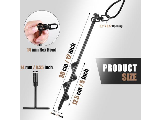Reginary Ground Anchors Screw in Tent Stakes Heavy Duty Trampoline Anchors High Wind for Camping Canopy Carport Sheds Beach Sand Stakes Metal Swing...