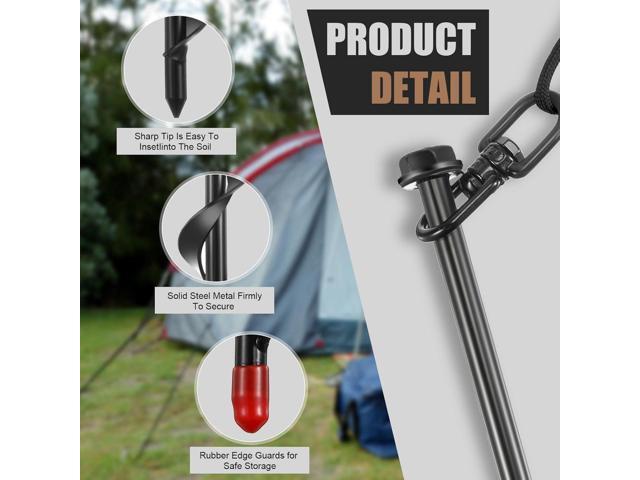Reginary Ground Anchors Screw in Tent Stakes Heavy Duty Trampoline Anchors High Wind for Camping Canopy Carport Sheds Beach Sand Stakes Metal Swing...