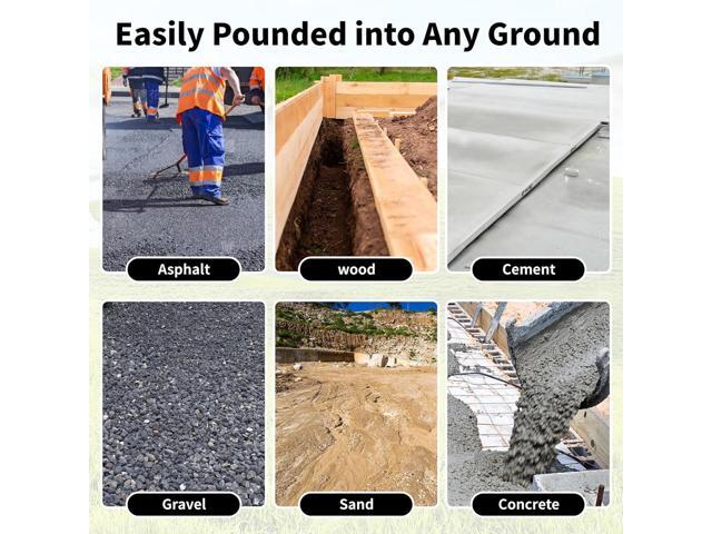 16 Inch Rebar Stakes 1/2 Inch Diameter Galvanized Steel Ground Anchors Heavy Duty Anchoring Spikes for Speed Bump, Parking Curb and Tent (10 Pack)