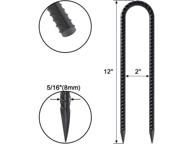 VVOKGO Trampoline Stakes 12 Inches Anchors High Wind Heavy Duty, 8-Pack U Shaped Tie Down Anchor Kit for Ground, Camping Tent, Soccer Net, Swing...