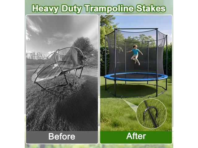 VVOKGO Trampoline Stakes 12 Inches Anchors High Wind Heavy Duty, 8-Pack U Shaped Tie Down Anchor Kit for Ground, Camping Tent, Soccer Net, Swing...