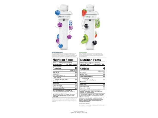 Cirkul 32oz. BPA-Free Plastic Water Bottle Starter Kit with Navy Lid, 2 Flavor Cartridges (1 LifeSip Blueberry Grape, 1 GoSip Kiwi Berry) No Sugar,...