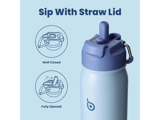 BOTTLE BOTTLE 24oz Insulated Water Bottle Stainless Steel Sport Water Bottle with Straw and Adjustable Lid Daily Pill Organizer
