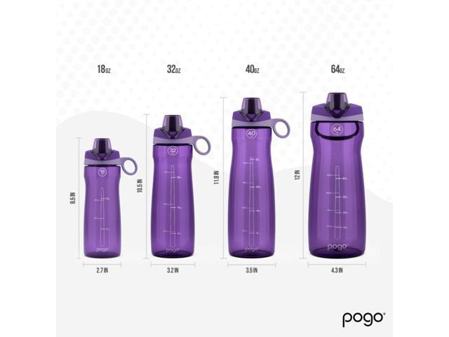 Pogo Plastic Water Bottle with Chug Lid and Carry Handle, Reusable, BPA Free, Dishwasher Safe, Perfect for Travel, School, Outdoors, and Gym ...