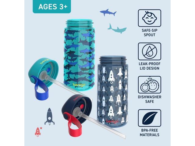 Bentgo Kids Water Bottle 2-Pack - Leak-Proof, Durable Tritan, BPA-Free 15 oz. Cup for Kids/Toddlers Ages 3+, Safe Sip Spout, & Dishwasher Safe for...