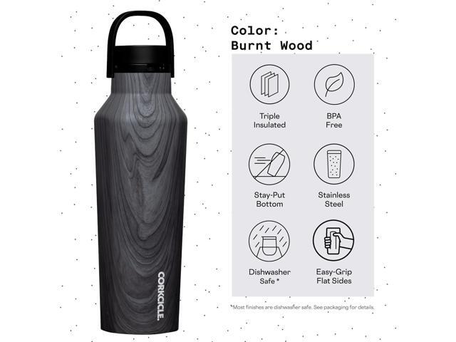 Corkcicle Sport Canteen Insulated Tumbler, Burnt Wood, 20 oz Reusable Water Bottle Keeps Beverages Cold for 25 Hours & Hot 12 Hours Cupholder...