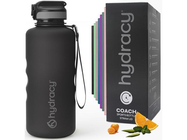 Hydracy Water Bottle with Time Marker -Large BPA Free Water Bottle & No Sweat Sleeve -Leak Proof Gym Bottle with Fruit Infuser Strainer & Times to...