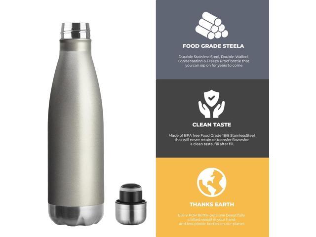 MEWAY 17oz Sport Water Bottle 4 Pack Vacuum Insulated Stainless Steel Leak-Proof Double Wall Cola Shape Water Bottle,Keep Drinks Hot & Cold(Cold...