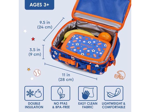 Bentgo Kids Lunch Bag - Durable, Double-Insulated Lunch Bag for Kids 3+; Holds Lunch Box, Water Bottle, & Snacks; Easy-Clean Water-Resistant Fabric...