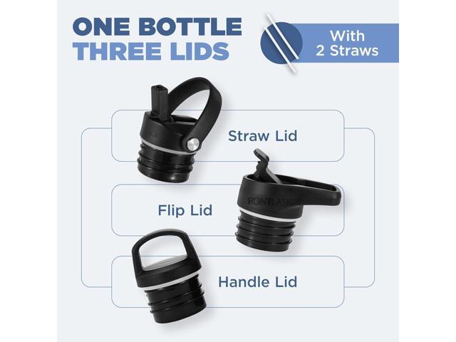 IRON °FLASK Camping & Hiking Hydration Canteens - 3 Lids (Narrow Straw Lid) Leak Proof Vacuum Insulated Stainless Steel - Hot & Cold Double Walled...