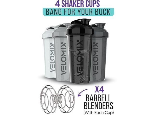 -4 Pack- 28 oz Protein Shaker Bottles for Protein Mixes - 4x Wire Whisk Leak Proof Shaker Cups for Protein Shakes Protein Shaker Bottle Pack...
