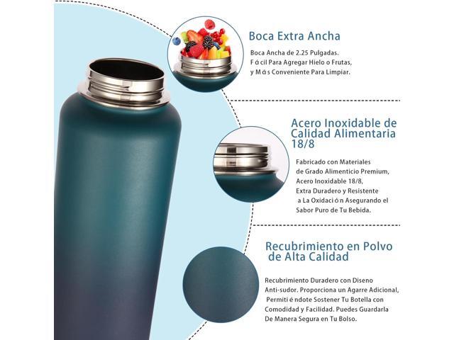 Volhoply Insulated Water Bottles Bulk 2 Pack, 40 oz Stainless Steel Sports Bottle with Paracord Handle & Spout Lid,Double Walled Water Cups with...