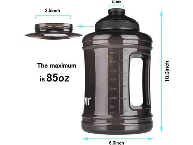 Water Bottle with Handle 2.5L Large Sports Water Bottle Half Gallon BPA Free Plastic Water Bottles Wide Mouth Water Bottle 83oz Reusable Gym Water...