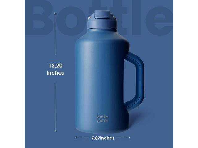 BOTTLE BOTTLE Insulated Water Bottle 64 oz with Straw and Dual-use Lid Stainless Steel Water Bottle for Men with Handle Vacuum Insulated jug for...