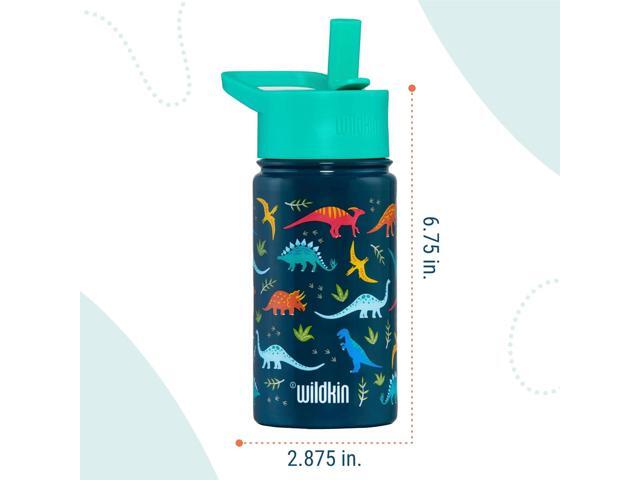 Wildkin Kids 14oz Stainless Steel Water Bottle BPA-Free, Leakproof, Insulated, Easy-Clean - Jurassic Dinosaurs