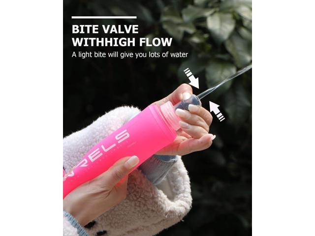 Folding Soft Flask Portable Collapsible Running Lightweight Water Bottle for Outdoor Sports,Travel with Mouthpeice Cover