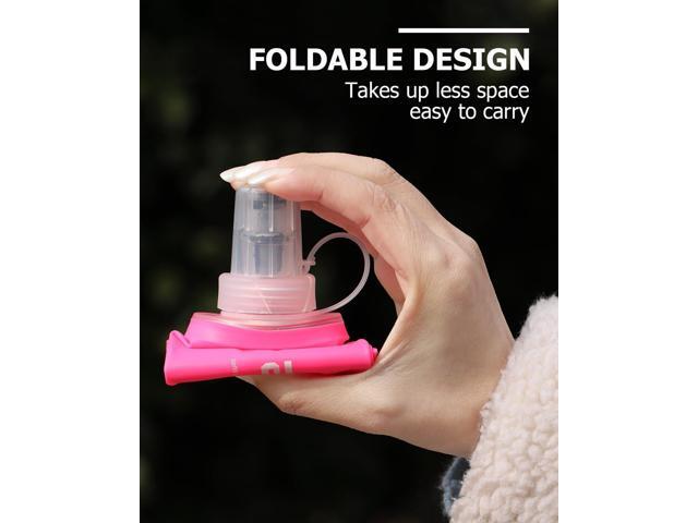 Folding Soft Flask Portable Collapsible Running Lightweight Water Bottle for Outdoor Sports,Travel with Mouthpeice Cover