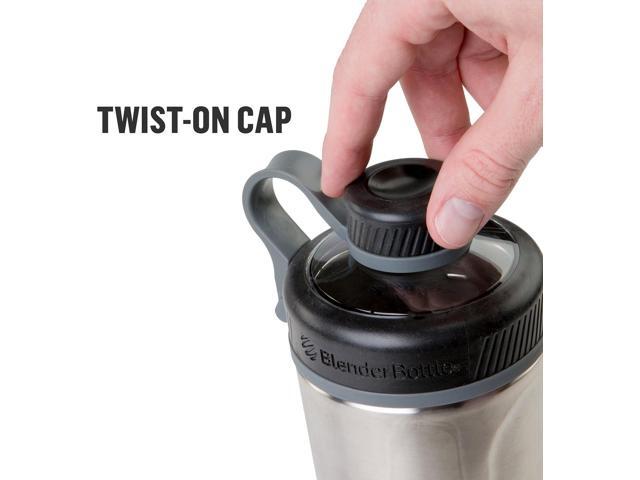 BlenderBottle Radian Shaker Cup Insulated Stainless Steel Water Bottle with Wire Whisk, 26-Ounce, Matte Black