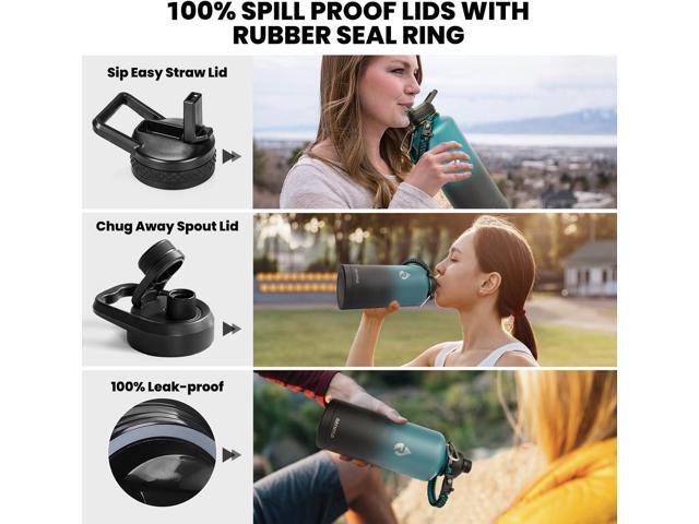 Insulated Water Bottle 87 oz, Triple Wall Vacuum Stainless Steel (Cold for 48 Hrs), Leak Proof & Non-BPA, Modern Water Flask Jug with Paracord...