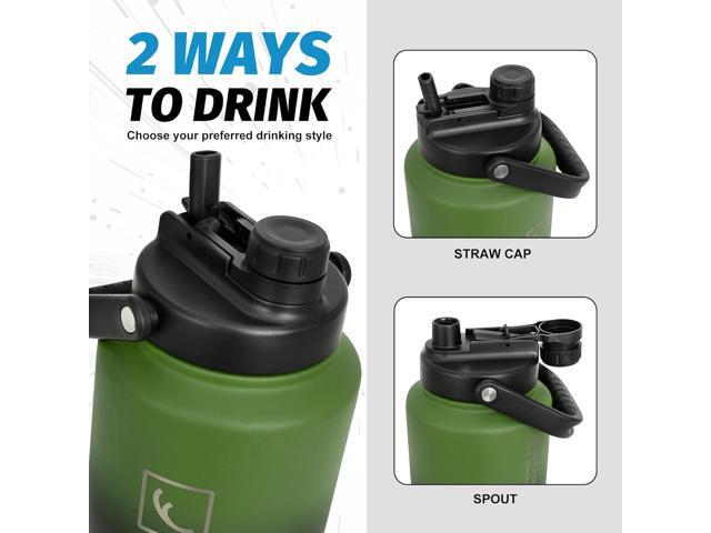 NATURE PIONEOR One Gallon Water Bottle Insulated - Large Double Vacuum Stainless Steel 128 oz Water Bottle with Holder/Carrier, 1 Gallon Water Jug...