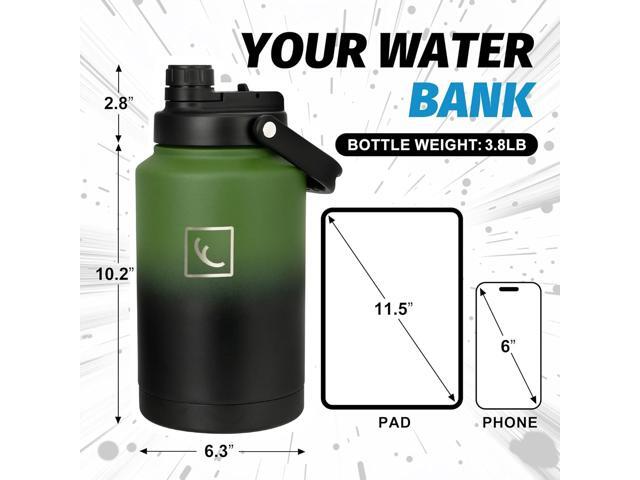NATURE PIONEOR One Gallon Water Bottle Insulated - Large Double Vacuum Stainless Steel 128 oz Water Bottle with Holder/Carrier, 1 Gallon Water Jug...