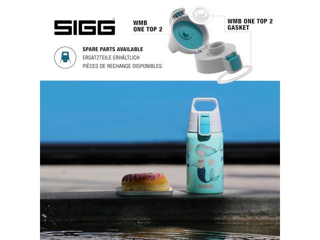 SIGG - Kids Water Bottle - Shield ONE Atlantis - Leakproof - Lightweight - BPA Free - Stainless Steel - Light Blue With Mermaid - 17 Oz