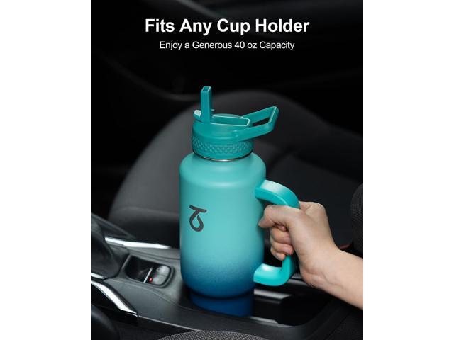 Trebo 40 oz Water Bottle Insulated Fit Car Cup Holder with Handle, Stainless Steel Retro Bottles Tumbler with Straw Lids, Vacuum Double Wall,Keep...