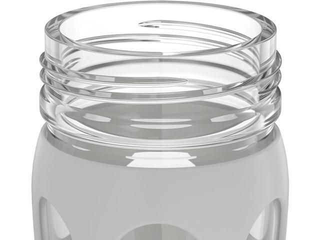 Lifefactory 22-Ounce Active Flip Cap Glass Water Bottle, 22oz, Cool Grey