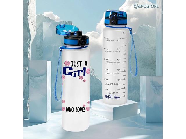 32 Oz Water Track Bottle, Water Bottle With Time Marker, Gifts For Friends