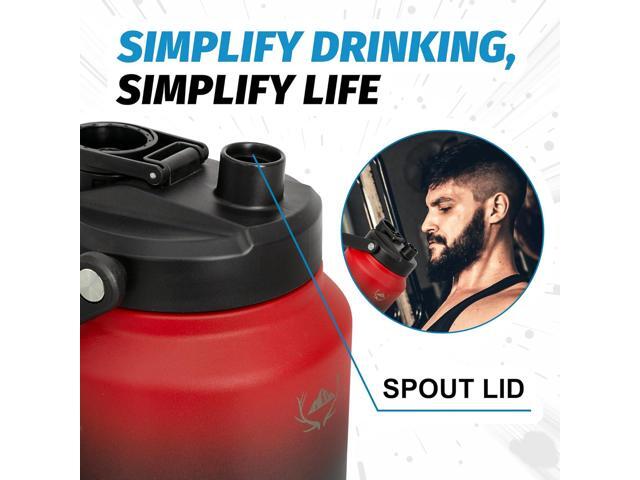 NATURE PIONEOR Insulated Water Bottles with Strap Pouch - 84 oz Stainless Steel Vacuum Bottle with Holder/Carrier/Sleeve - 18/8 Food Grade 84oz...