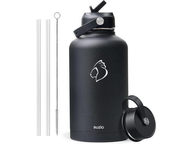 BUZIO 40oz Insulated Water Bottle, Triple Wall Vacuum Stainless Steel Water Flask with 2 lids, Lead-Free BPA-Free Straw Lid Sports Canteen Jug,...