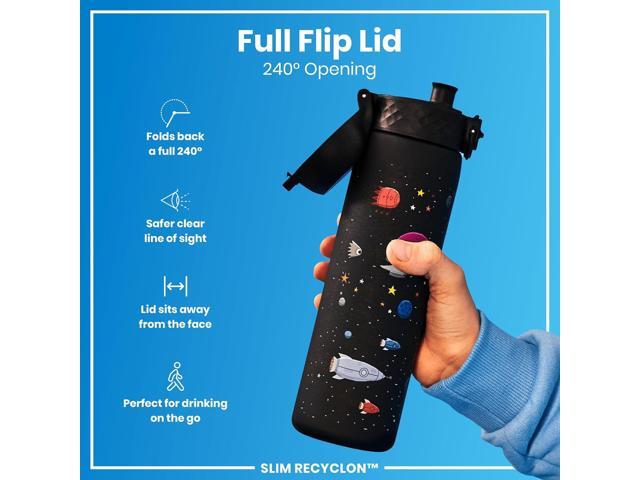 Ion8 Water Bottle, 500 ml/18 oz, Leak Proof, Easy to Open, Secure Lock, Dishwasher Safe, BPA Free, Hygienic Flip Cover, Carry Handle, Easy Clean,...