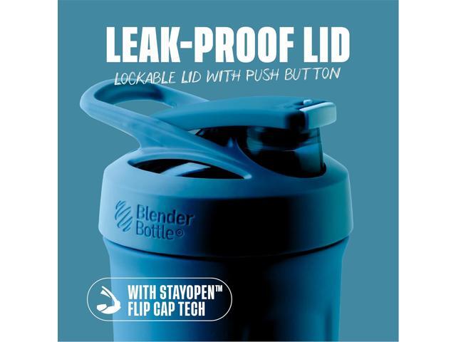 BlenderBottle Strada Shaker Cup Insulated Stainless Steel Water Bottle with Wire Whisk, 24-Ounce, Blue