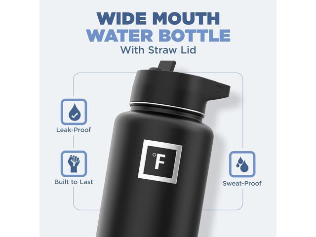 IRON °FLASK Camping & Hiking Hydration Flask with 3 Lids - Stainless Steel, Double Walled & Vacuum Insulated Water Bottle - Leak Proof & BPA Free...