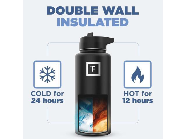 IRON °FLASK Camping & Hiking Hydration Flask with 3 Lids - Stainless Steel, Double Walled & Vacuum Insulated Water Bottle - Leak Proof & BPA Free...