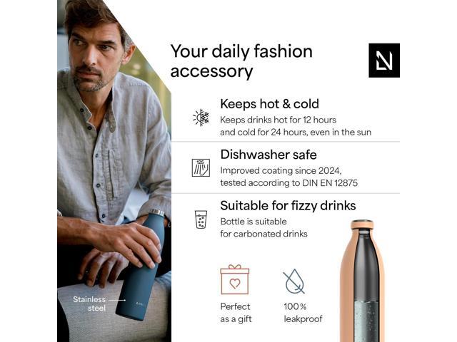LARS NYSØM Stainless Steel Insulated XL Water Bottle 12 oz 17 oz 25 oz 34 oz 51 oz Insulated Thermo Flask for Hot and Cold Beverages Leakproof...