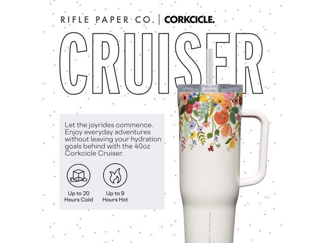 Corkcicle x Rifle Paper Co. Cruiser Insulated Tumbler with Handle & Straw - Keeps Drinks Cold 20 Hours - BPA-Free - Gift for Mom - Great for...