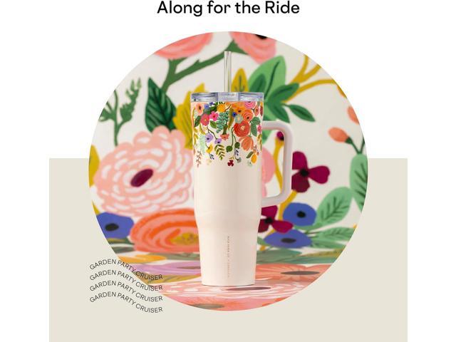 Corkcicle x Rifle Paper Co. Cruiser Insulated Tumbler with Handle & Straw - Keeps Drinks Cold 20 Hours - BPA-Free - Gift for Mom - Great for...