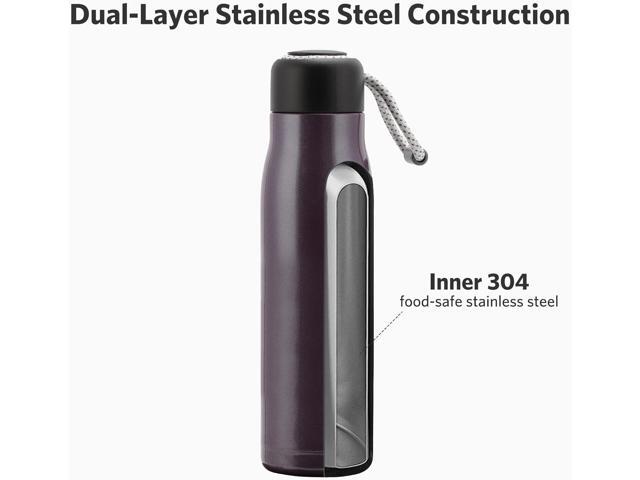 17 oz Stainless Steel Water Bottle Double Wall Vacuum Insulated Kids Wide Mouth Flask with Leakproof Portable Lid