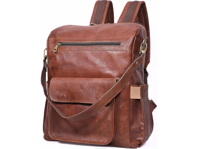 Genuine Leather Laptop Backpack for Women Designer Brown Leather Backpack Purse with 15.6-inch Laptop Computer Compartment Best for Work, Travel,...