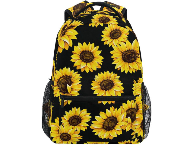 ALAZA Sunflower Print Flower Floral Backpack Purse for Women Girls Kids Student Laptop iPad Tablet Travel School Bag w/Multiple Pockets