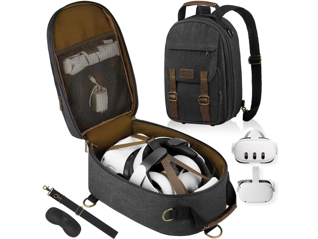 SMRITI Hard Carrying Case Compatible with VR Headsets Virtual Reality and Touch Controllers Accessories, Large Portable Protection Backpack for...