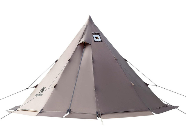 OneTigris Rock Fortress Hot Tent with Stove Jack, 4 Season, 4-6 Person Tipi for Camping, Backpacking, Hunting, Fishing - Waterproof, Wind-Proof