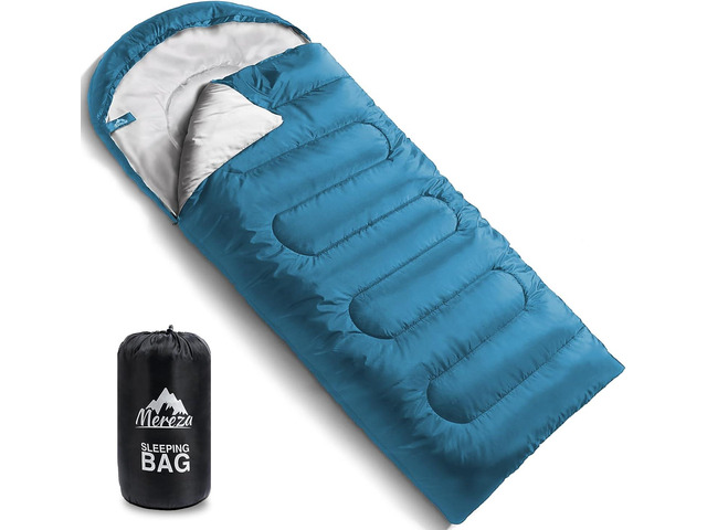 MEREZA Sleeping Bags for Adults Cold Weather Mens Warm Sleeping Bag for Big and Tall Girls Boys with Compression Sack for 3-4 Season Camping...