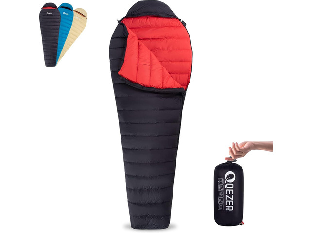 Ultralight Down Sleeping Bag for Adults, 600 Fill Power Backpacking Warm And Cold Weather, 600 Fill Power Down, Compact Carry, Hiking Camping...