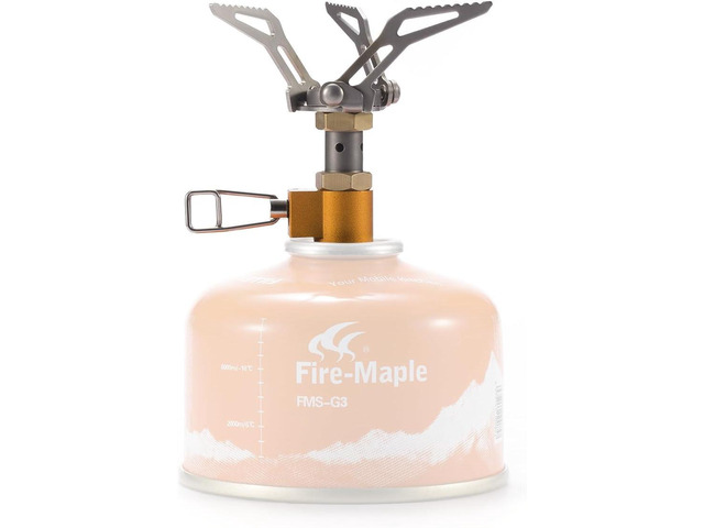 Fire-Maple FMS-300T Portable Camping Stove Ultra Light Titanium Gas Stove ISPO Design Award Gold Winner, 2600W High Efficiency, Titanium Build at...