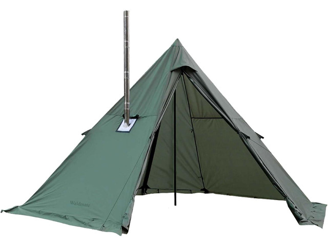 Hot Tent with Stove Jack, 2-4 Person 4 Season Tipi Tent for Camping Roomy for 2-4 people, stove jack for cold-weather camping, lightweight for...